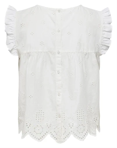 Only - ONLSilla Frill Top - Cloud Dancer